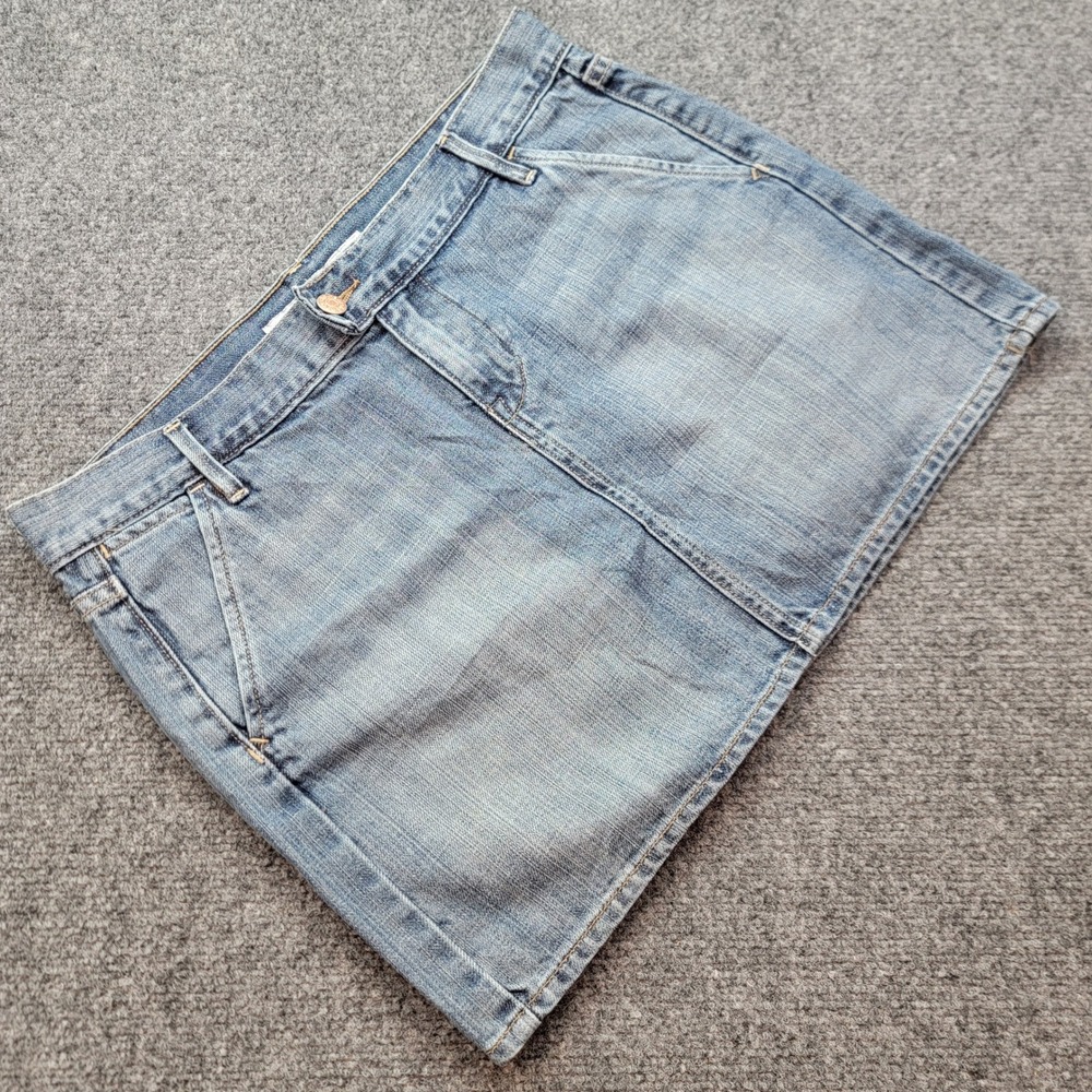 Old Navy Denim Mini Skirt Light Wash 100% Cotton Size 6 582432-00-1